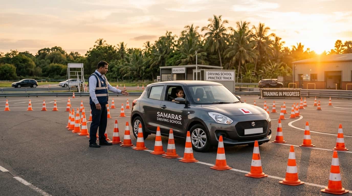 Driving School Trial Maneuvering Ground Practice